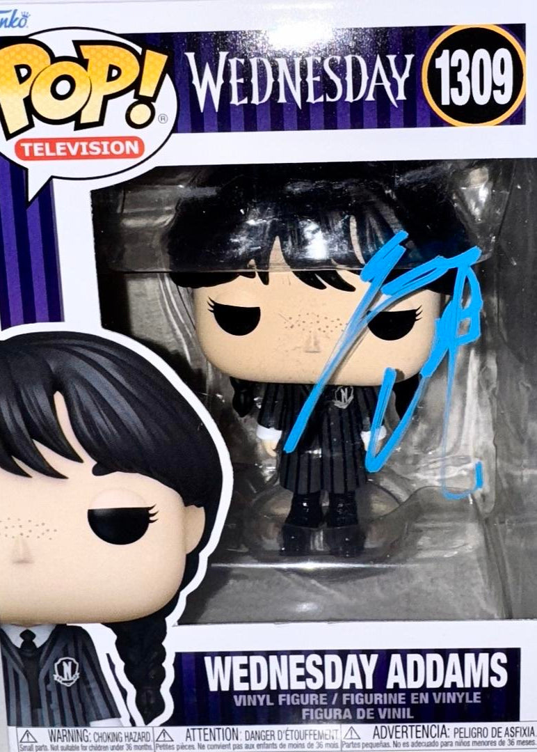 Jenna Ortega Signed Funko Pop #1309 "Wednesday Addams" *RARE* - Beckett COA with full letter of authenticity